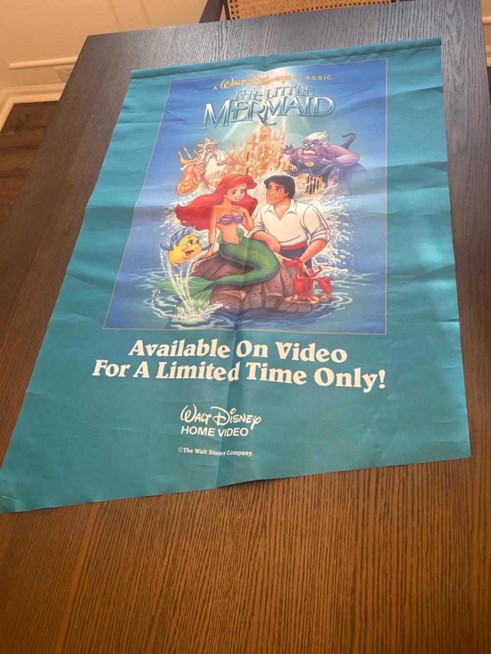 Vintage Disney “The Little Mermaid” Promo Banner RARE Original VHS banned Cover